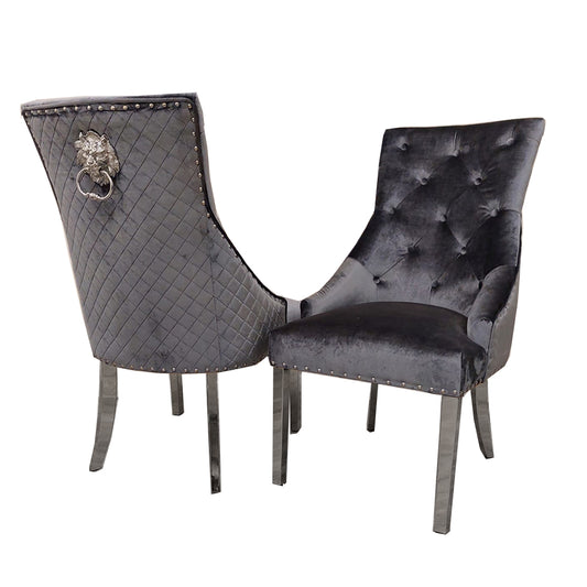 Bentley Grey Shimmer Velvet Chairs