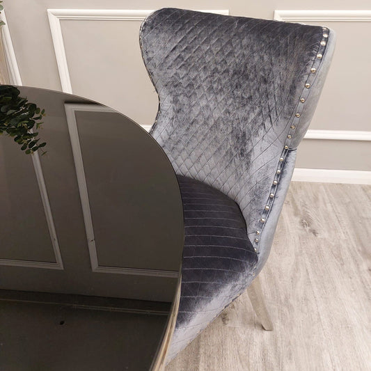 Chelsea Grey Shimmer Velvet Chairs