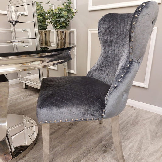 Chelsea Grey Shimmer Velvet Chairs